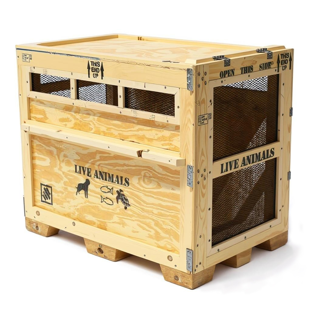 living cargo wood shipping crate