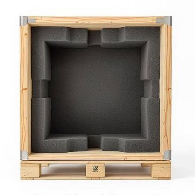 padded wood shipping crate